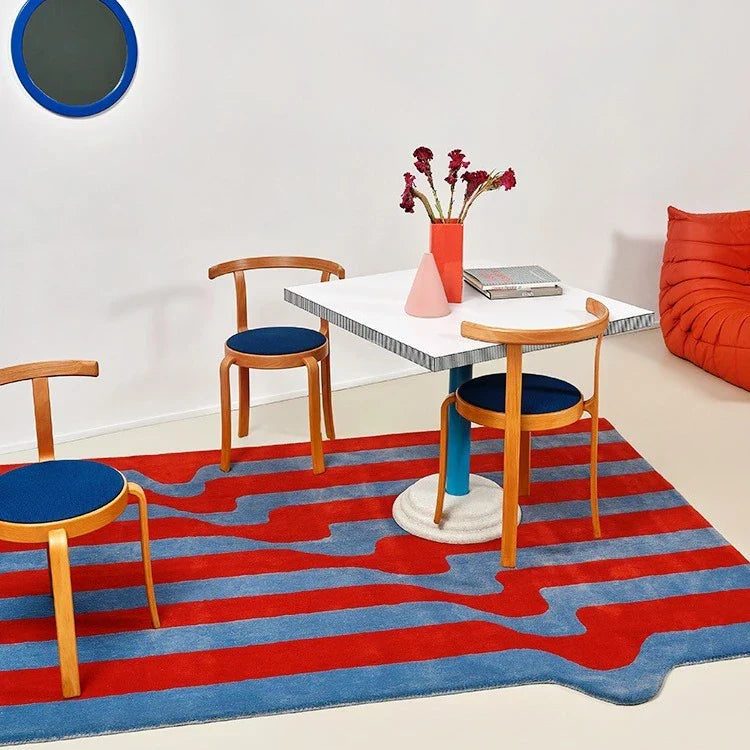 Irregular Washable Floor Mat Light Luxury Rugs for Bedroom Nordic Living Room Decoration Vintage Carpet Fluffy Soft