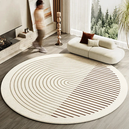 Japanese Style Living Room Decoration Striped Carpet Home Round Anti slip Mat Thick Washable Lounge Rug Simple Rugs for