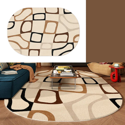 Living Room Carpet Sofa Coffee Table Rug Irregular Non slip Floor Mat Machine Washable Soft Bedroom Rugs Retro Home