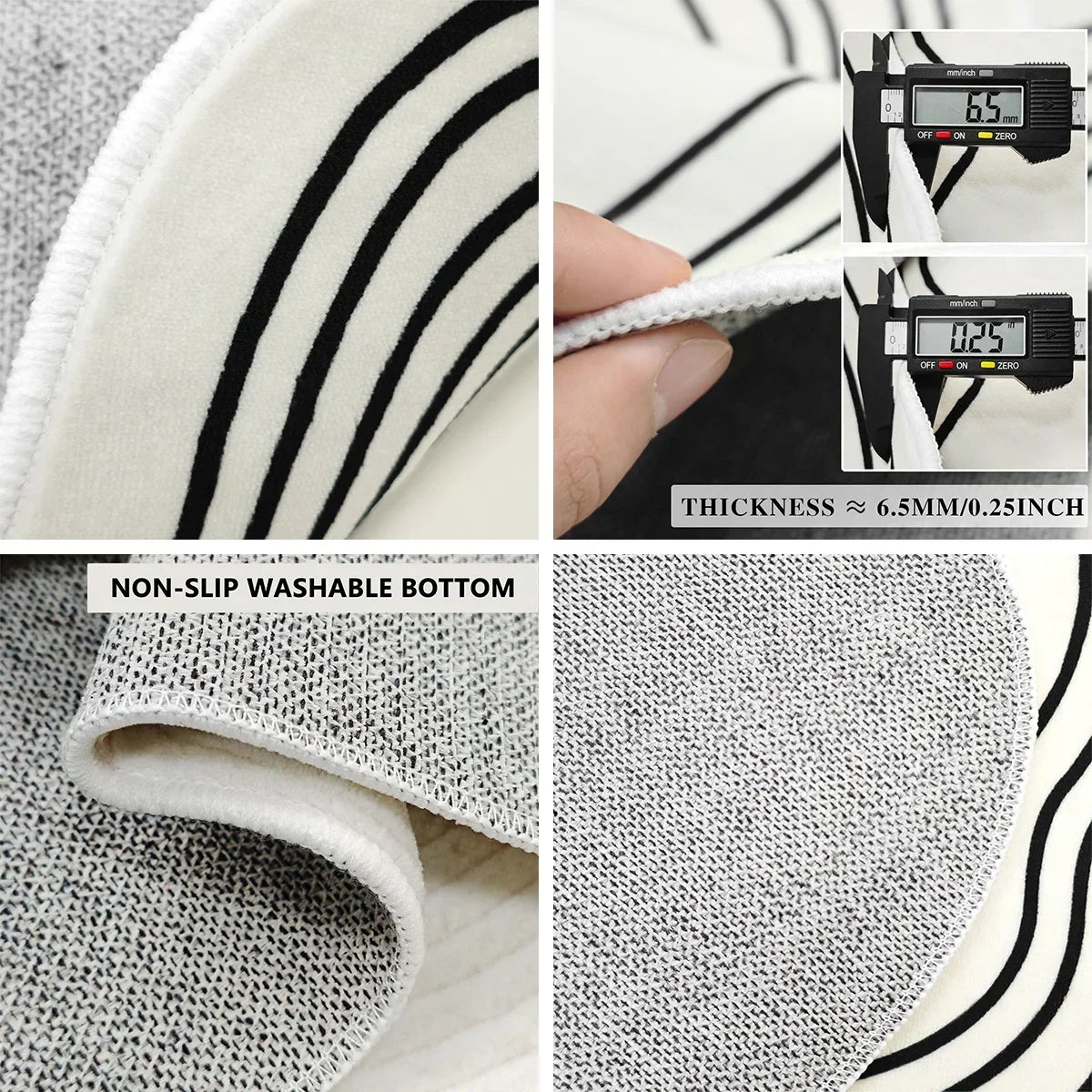 Living Room Carpet Sofa Coffee Table Rug Irregular Non slip Floor Mat Machine Washable Soft Bedroom Rugs Retro Home