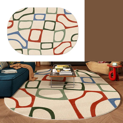 Living Room Carpet Sofa Coffee Table Rug Irregular Non slip Floor Mat Machine Washable Soft Bedroom Rugs Retro Home