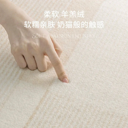 Modern Rugs for Bedroom Fluffy Soft Lounge Rug Thick Cloakroom Round Floor Mat Cream Living Room Decoration Anti slip