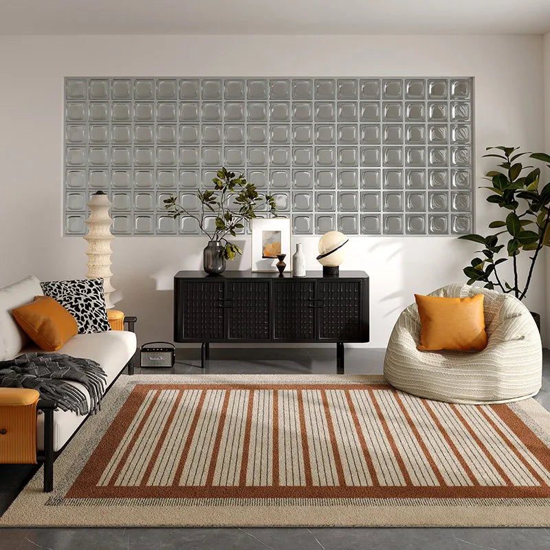 Retro Plaid Living Room Decoration Rug Cloakroom Large Area Carpet Nordic Style Rugs for Bedroom Home Fluffy Soft Plush