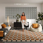 Retro Plaid Living Room Decoration Rug Cloakroom Large Area Carpet Nordic Style Rugs for Bedroom Home Fluffy Soft Plush