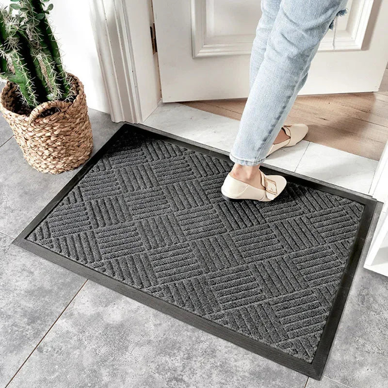 Rubber Outdoor Mat Easy To Clean Dirt Resistant Doormat Shoe Scraper for Inside Outdoor Doormat Household Commercial