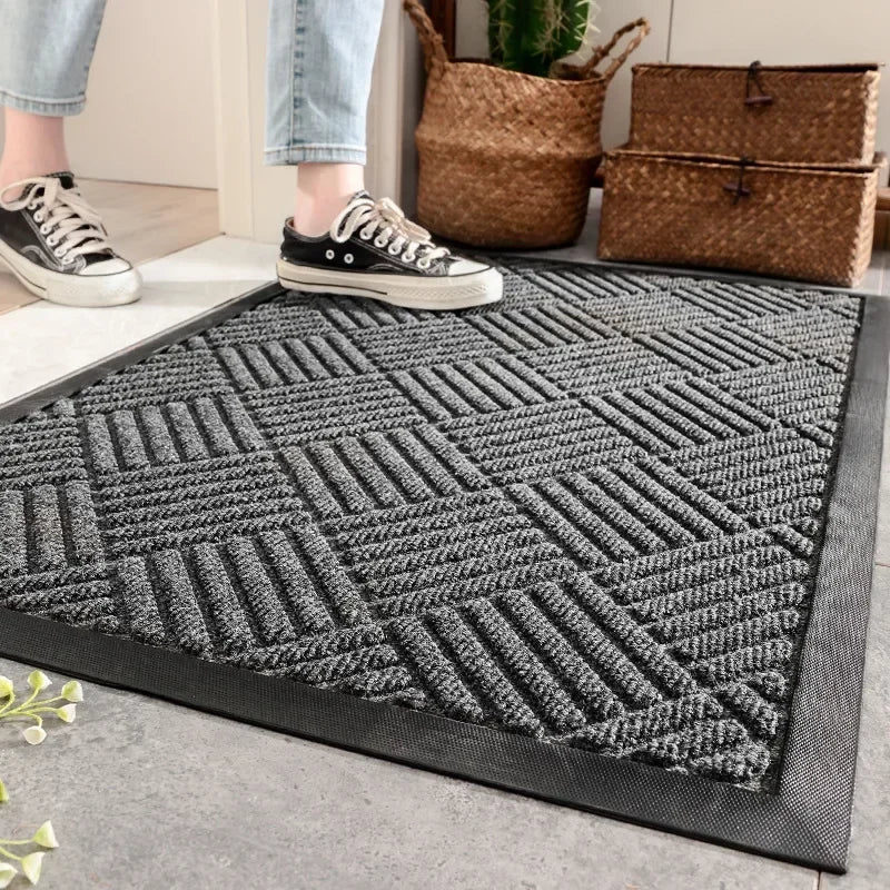 Rubber Outdoor Mat Easy To Clean Dirt Resistant Doormat Shoe Scraper for Inside Outdoor Doormat Household Commercial