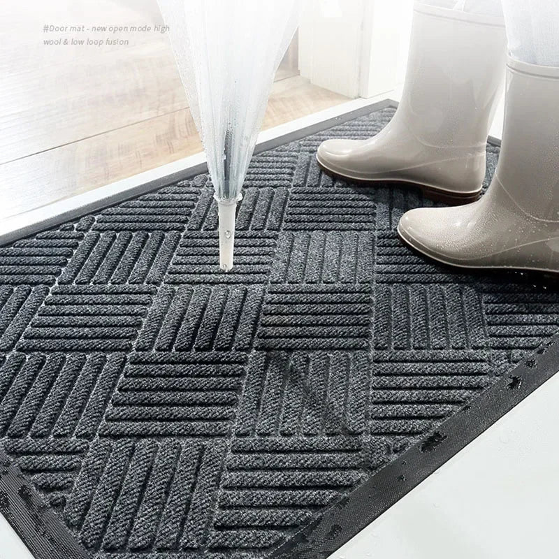 Rubber Outdoor Mat Easy To Clean Dirt Resistant Doormat Shoe Scraper for Inside Outdoor Doormat Household Commercial