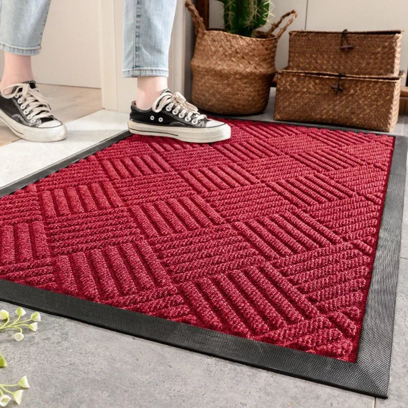 Rubber Outdoor Mat Easy To Clean Dirt Resistant Doormat Shoe Scraper for Inside Outdoor Doormat Household Commercial