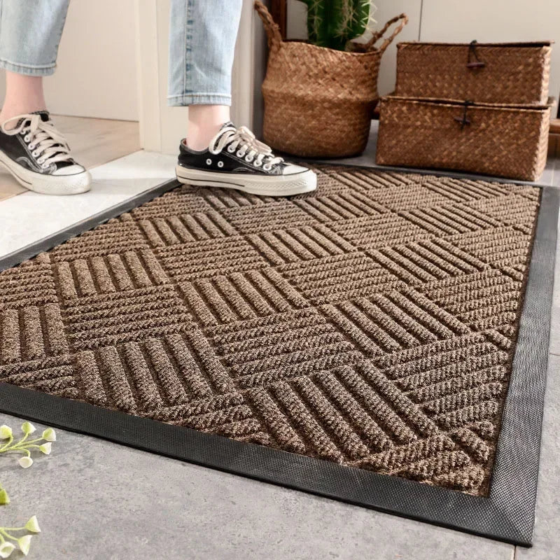 Rubber Outdoor Mat Easy To Clean Dirt Resistant Doormat Shoe Scraper for Inside Outdoor Doormat Household Commercial