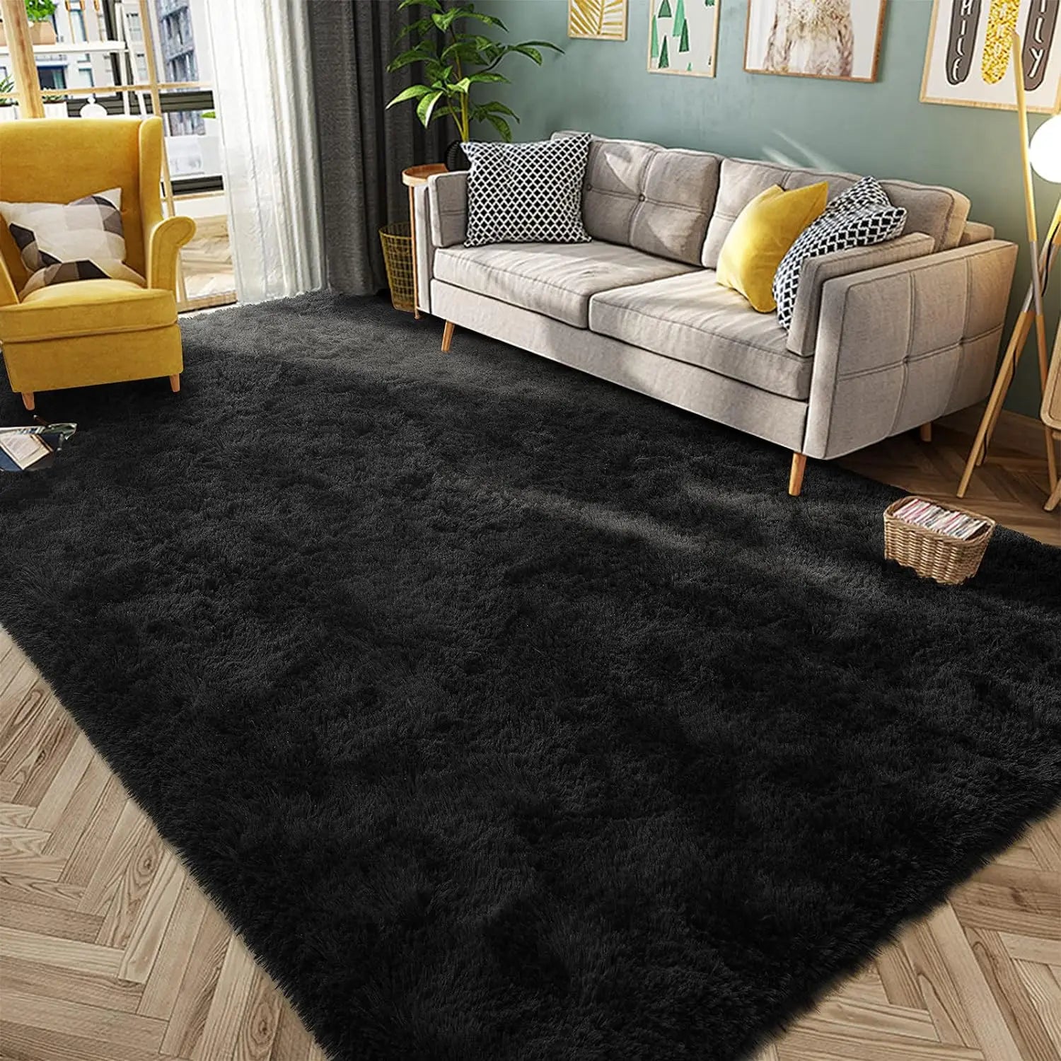tappeto moderno shaggy 40x60cm