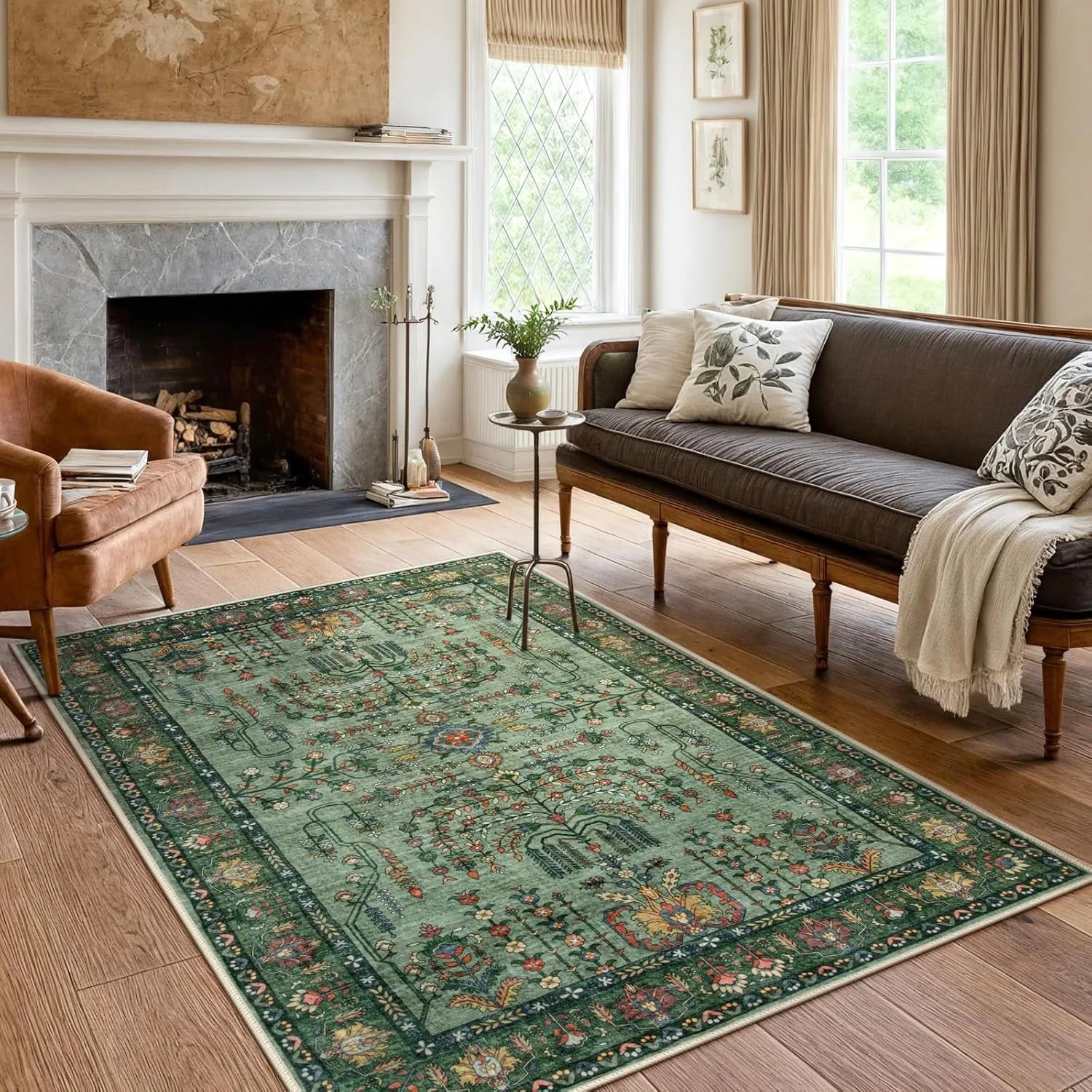 tappeto vintage verde