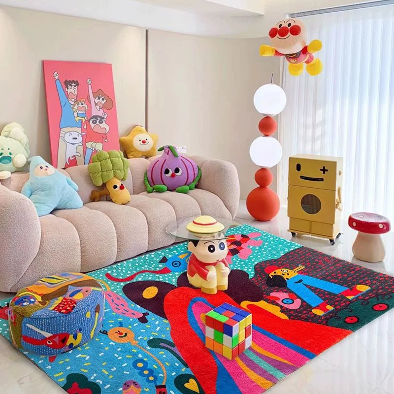 VIKAMA Ins Color Dopamine High Sense Crystal Velvet Carpet Home Living Room Sofa Dirt Resistant Non Slip Carpet Home