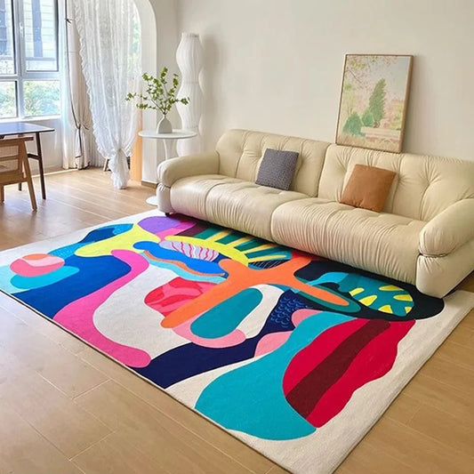 VIKAMA Ins Color Dopamine High Sense Crystal Velvet Carpet Home Living Room Sofa Dirt Resistant Non Slip Carpet Home