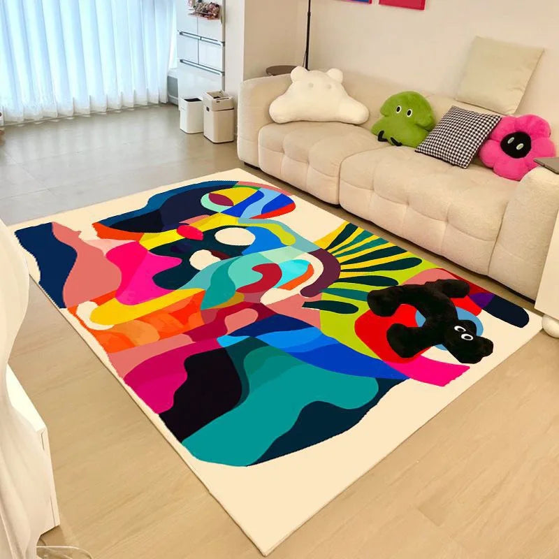 VIKAMA Ins Color Dopamine High Sense Crystal Velvet Carpet Home Living Room Sofa Dirt Resistant Non Slip Carpet Home